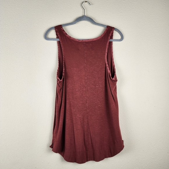 Pure + Good Anthropologie sleeveless top hi-low red rust Size Small - Picture 3 of 9